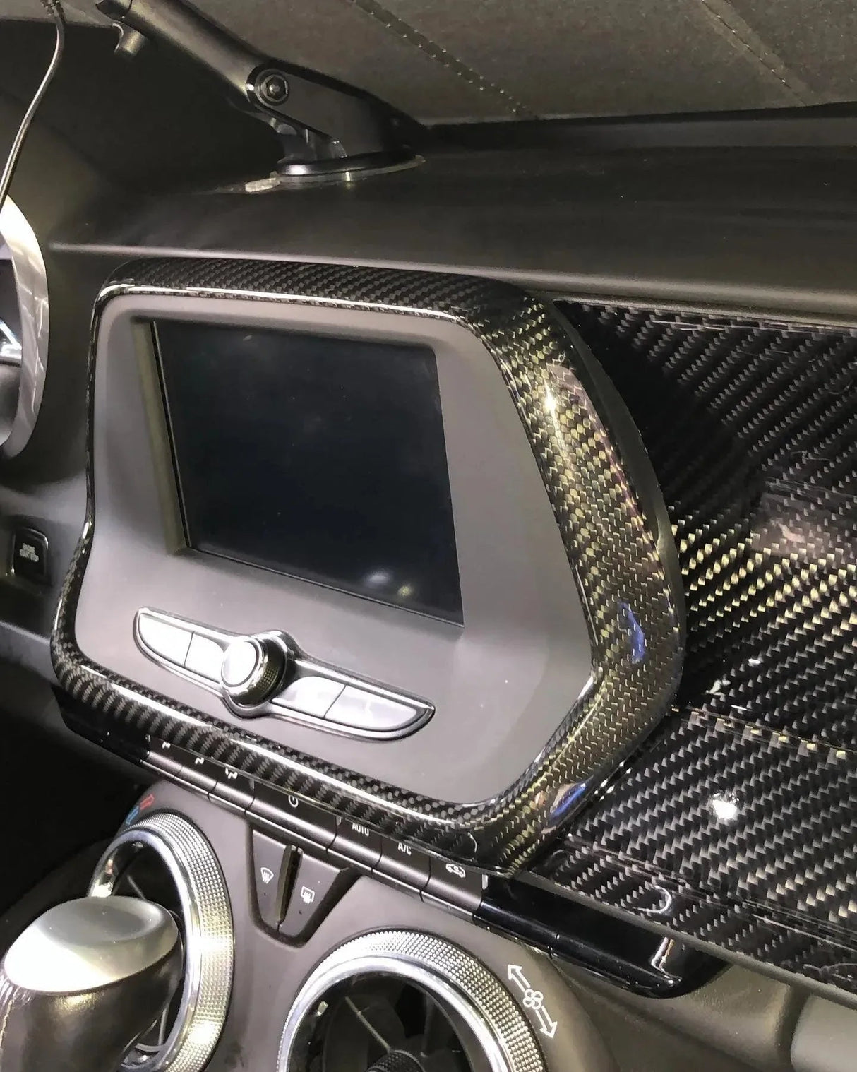 2016-2024 Chevy Camaro Carbon Fiber Infotainment Radio Screen Trim Cover