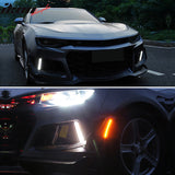 2016-2024 Chevy Camaro Clear Fog Lights w/ Amber Switchback Signal ABS
