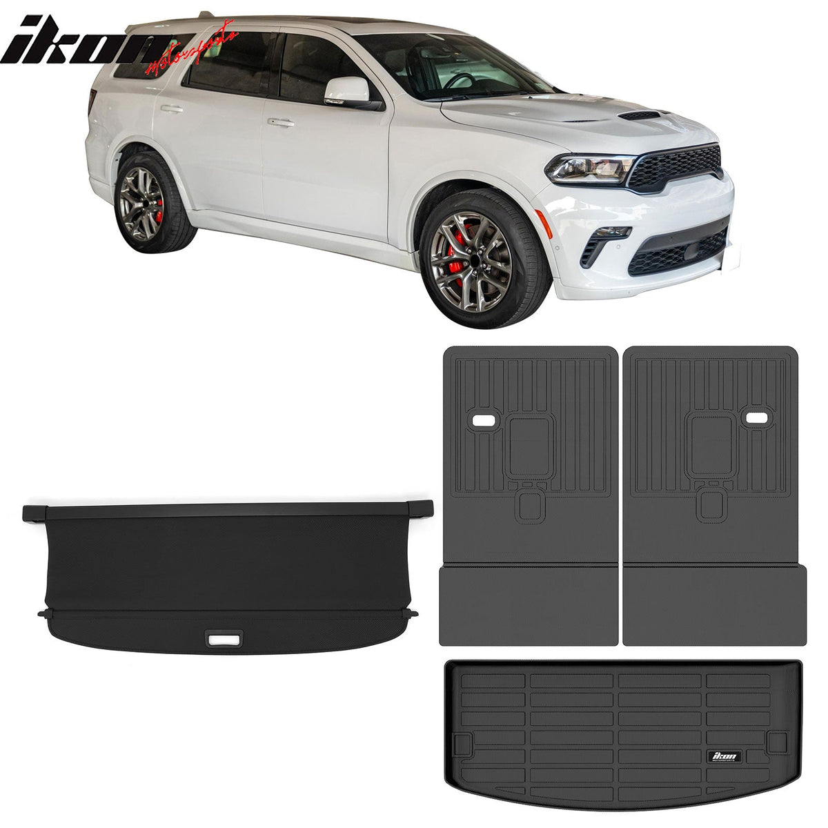 Rear Cargo Cover + 3D TPE Backrest + Trunk Mat for Dodge Durango 2016-2026