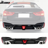 2017-2020 BMW G30 5 Series CS Style Rear Diffuser w/ LED Silver Quad Tips