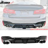 2017-2020 BMW G30 Gloss Black Rear Diffuser M5 CS Style Black Quad Exhaust