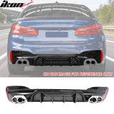 2017-2020 BMW G30 5 Series MP Style Rear Diffuser+ Silver Quad Exhaust