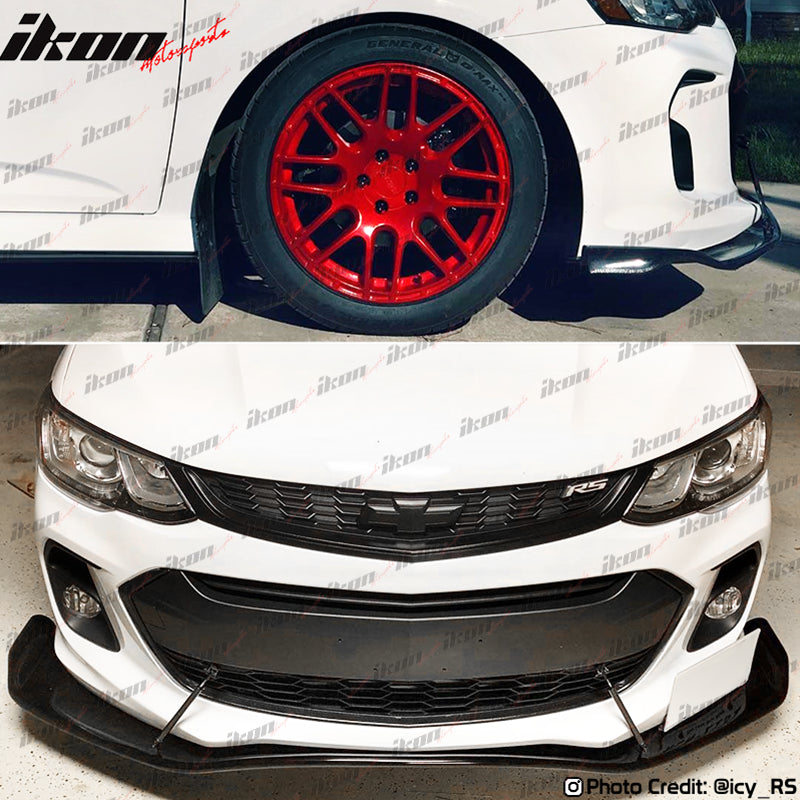 2017-2020 Chevy Sonic RB Style Front Bumper Lip 68x20in & Splitter Rod