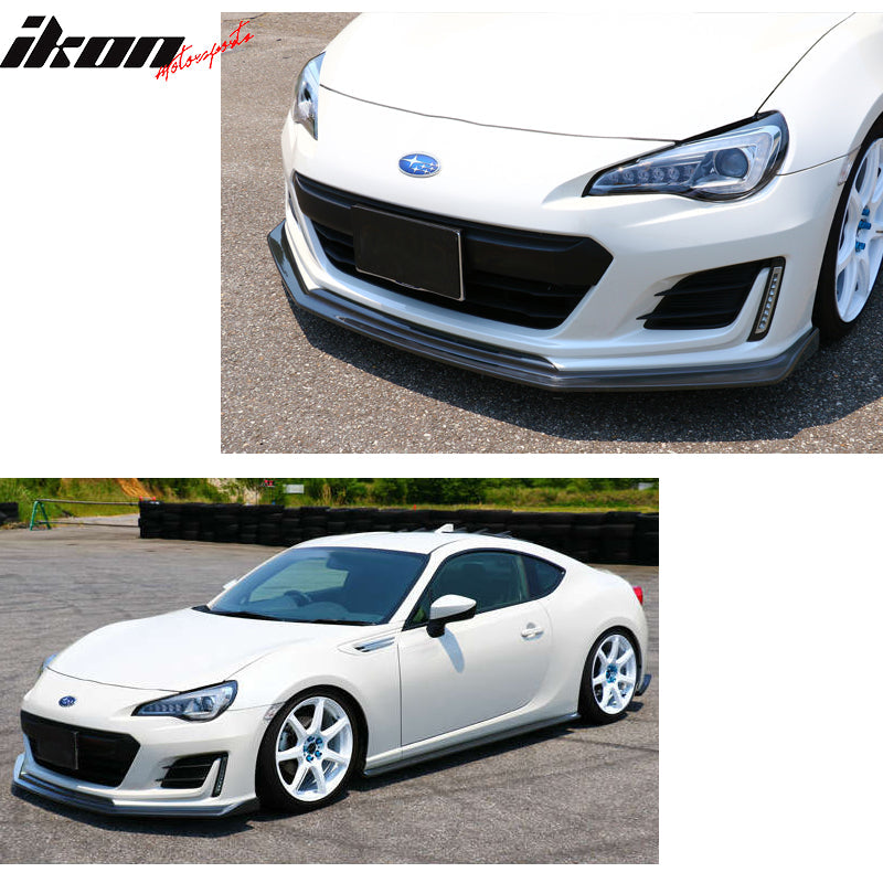 2017-2020 Subaru BRZ CS Style Unpainted Black Front Bumper Lip PU