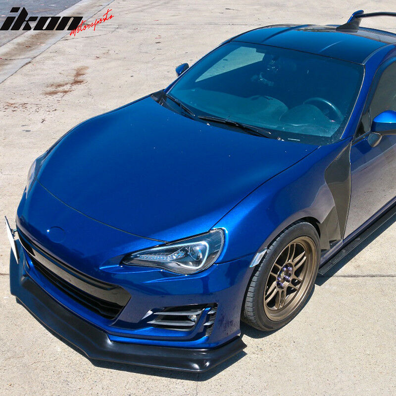 2017-2020 Subaru BRZ IKON Style Unpainted Black Front Bumper Lip PU