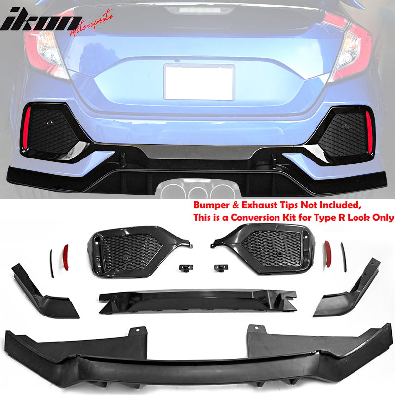 2017-2021 Honda Civic Hatchback Type R Rear Bumper Cover Garnish PP