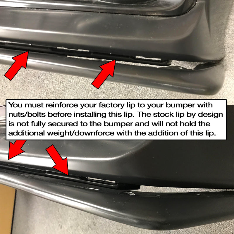 2017-2021 Honda Civic Hatchback 4Dr Sport GT Style Front Bumper Lip PU