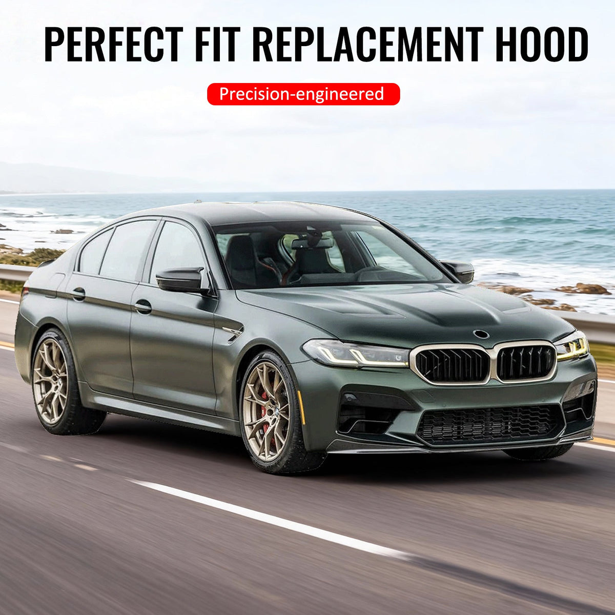 Front Hood Cover for BMW 5 Series G30& F90 M5 2017-2023 CS Style Aluminum