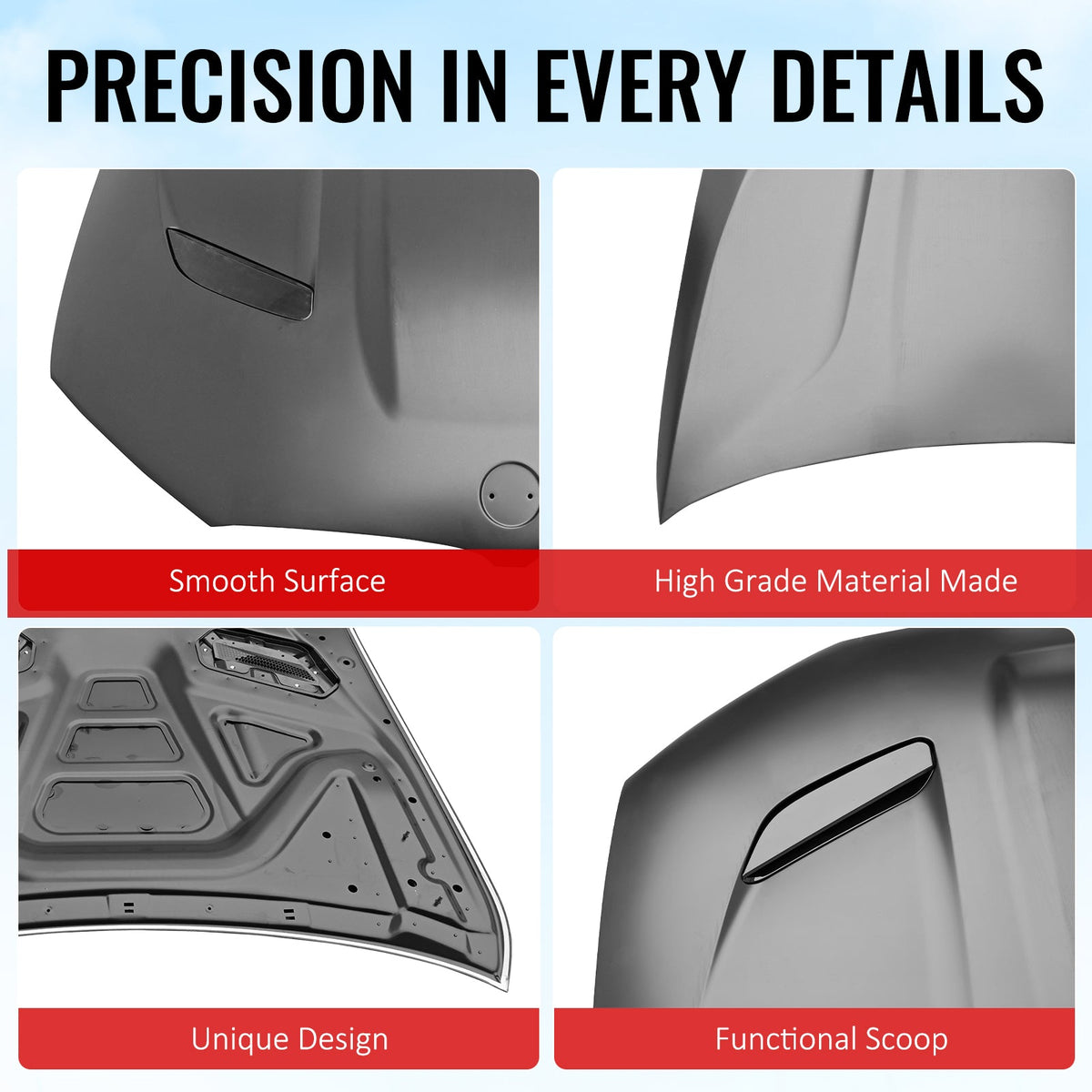 Front Hood Cover for BMW 5 Series G30& F90 M5 2017-2023 CS Style Aluminum