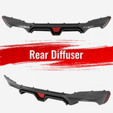 2017-2023 BMW G30 5 Series CF Print M5 CS Style Rear Diffuser w/ LED