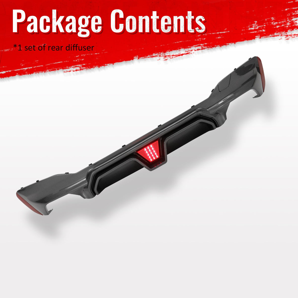2017-2023 BMW G30 5 Series CF Print M5 CS Style Rear Diffuser w/ LED