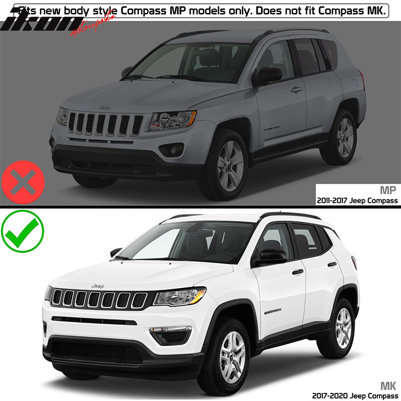 2017-2023 Jeep Compass OE Style Black Roof Rack Cross Bar Aluminum