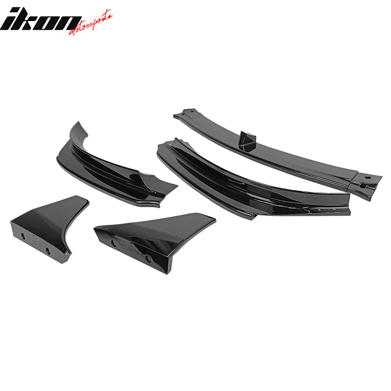 2017-2023 Tesla Model 3 V Style Gloss Black Front Bumper Lip 5PC PP