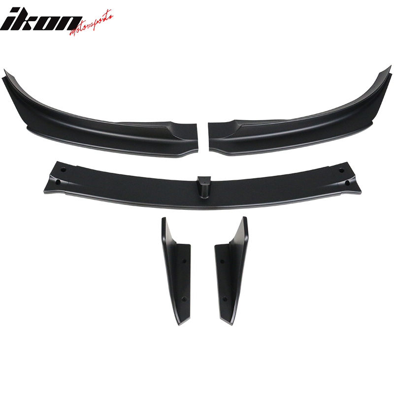 2017-2023 Tesla Model 3 V Style Matte Black Front Bumper Lip 5PC PP