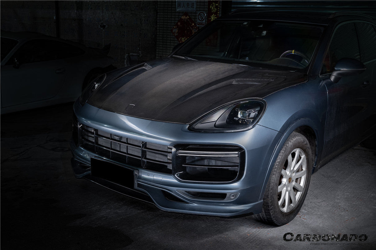 2018-2023 Porsche 9Y0 Cayenne S Coupe E-Hybrid Turbo TKT Style Dry Carbon Fiber Hood