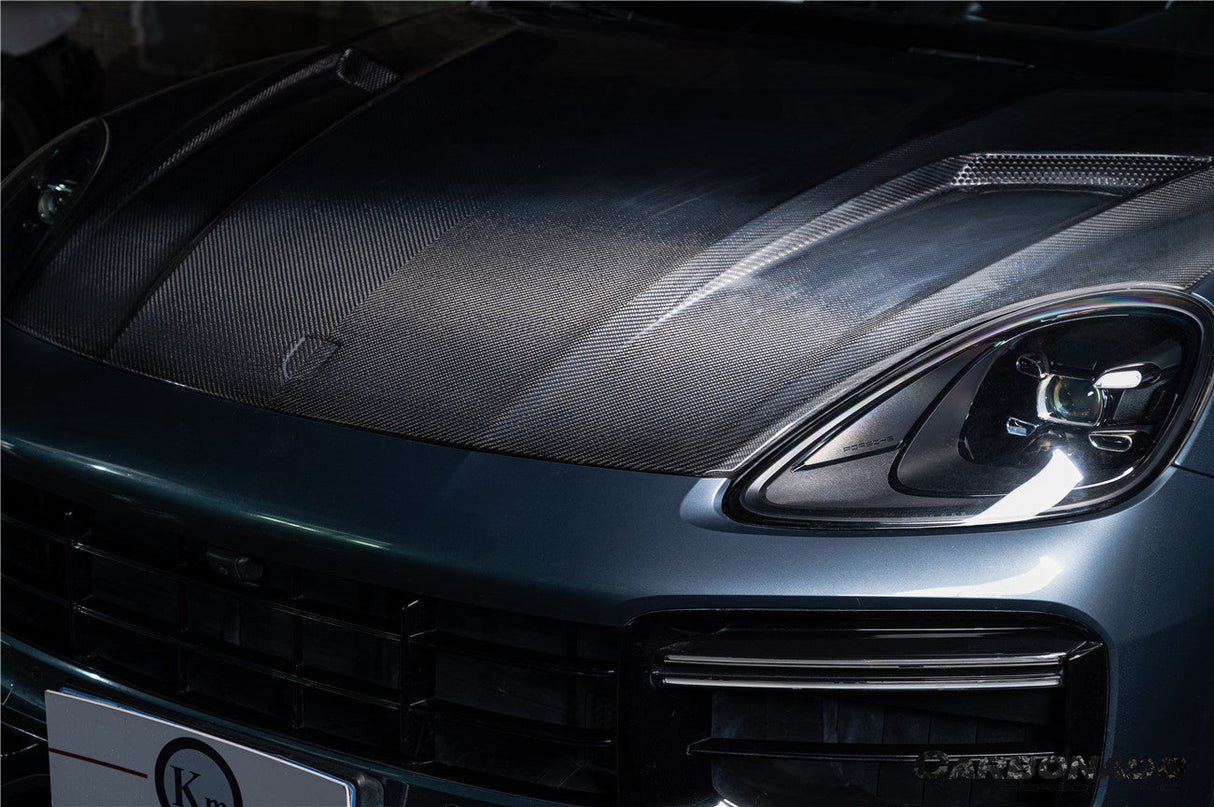 2018-2023 Porsche 9Y0 Cayenne S Coupe E-Hybrid Turbo TKT Style Dry Carbon Fiber Hood