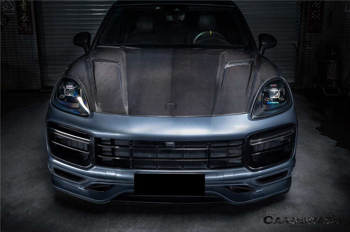 2018-2023 Porsche 9Y0 Cayenne S Coupe E-Hybrid Turbo TKT Style Dry Carbon Fiber Hood