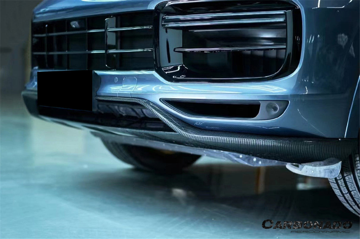 2018-2023 Porsche 9Y0 Cayenne Turbo Convert TurboGT-Style Dry Carbon Fiber Front Lip | Fits Turbo S E-Hybrid, Turbo