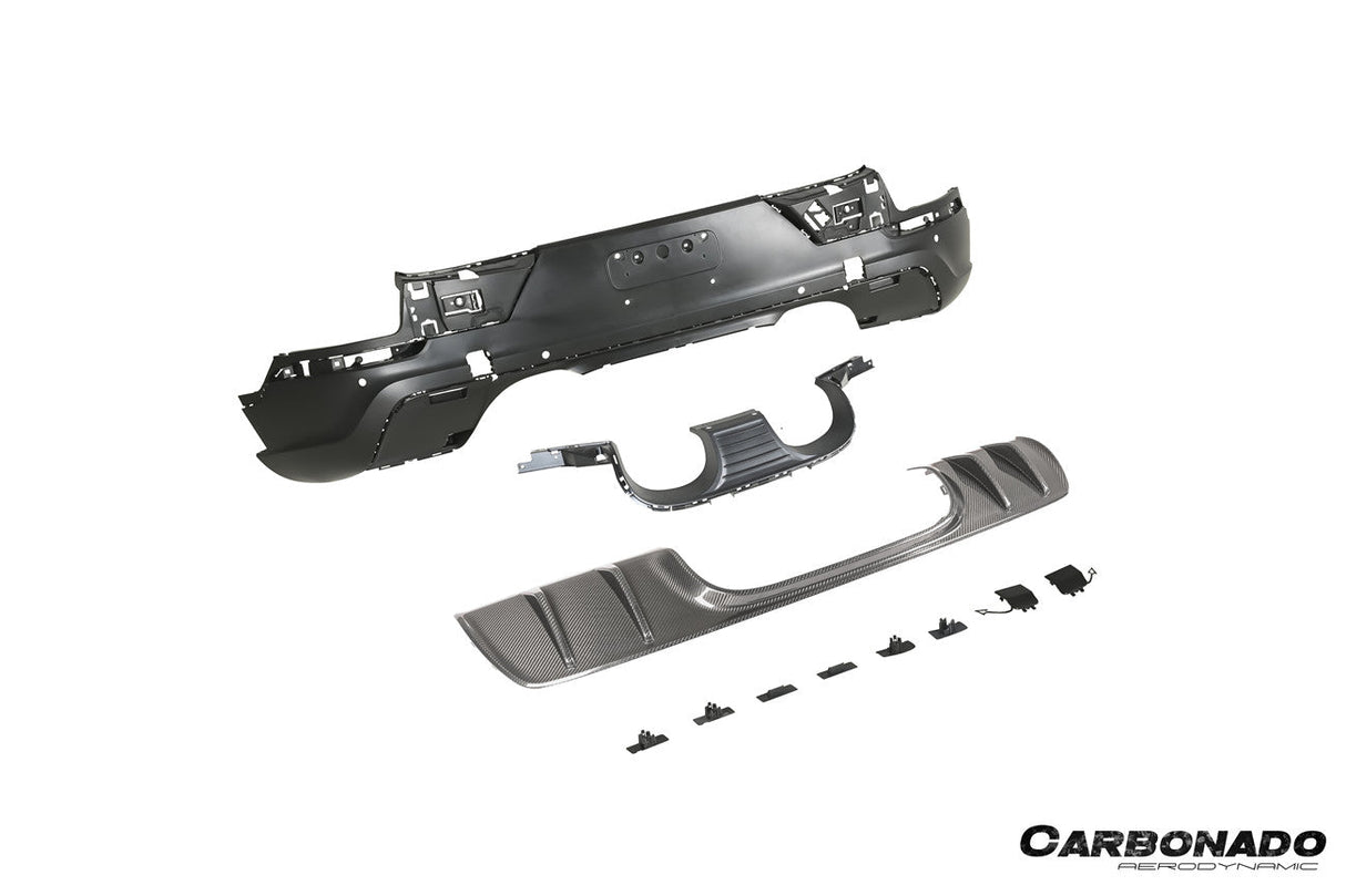2018-2026 Porsche 9Y0 9Y3 Cayenne SUV and Coupe Convert TurboGT Style Rear Bumper With Exhaust Adapter Pipe | Fits S, E-Hybrid