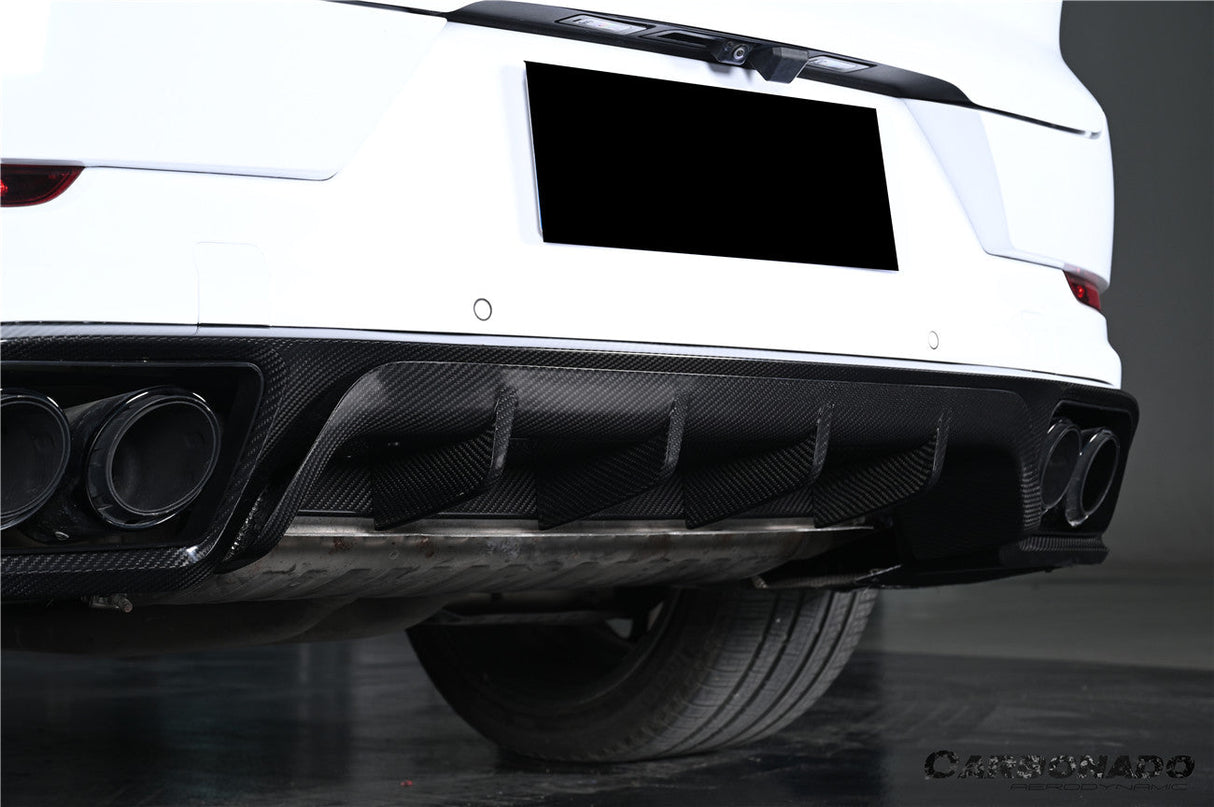 2018–2026 Porsche Cayenne 9Y0 9YB Autoclaved Carbon Fiber Rear Diffuser Carbonado (KT)  Fits: All Cayenne  Cayenne Coupé Full Range