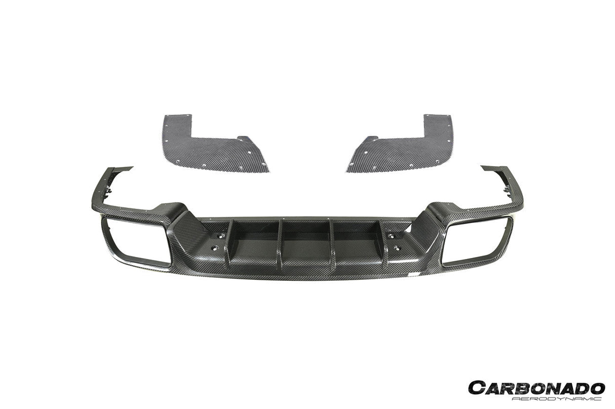 2018–2026 Porsche Cayenne 9Y0 9YB Autoclaved Carbon Fiber Rear Diffuser Carbonado (KT)  Fits: All Cayenne  Cayenne Coupé Full Range
