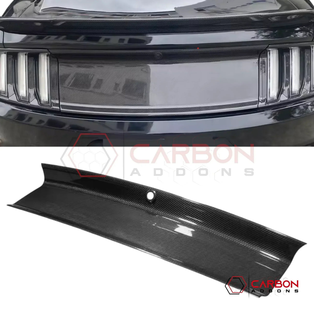 Real Carbon Fiber Rear Deck Lid Panel Cover for 2015–2023 Ford Mustang
