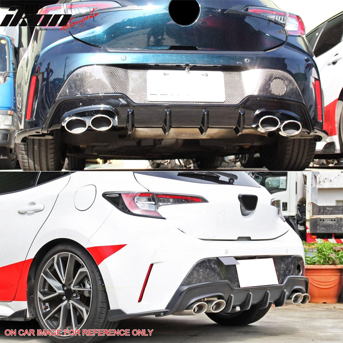 2019-2022 Toyota Corolla 5Dr Rear Diffuser Splitter Dual Muffler Tip