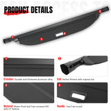Rear Trunk Cargo Cover for Hyundai Santa Fe 2019-2023 Carbon Fiber Texture