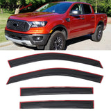 2019-2023 Ford Ranger T8 Crew Cab Window Visors In Channel Rain Guard