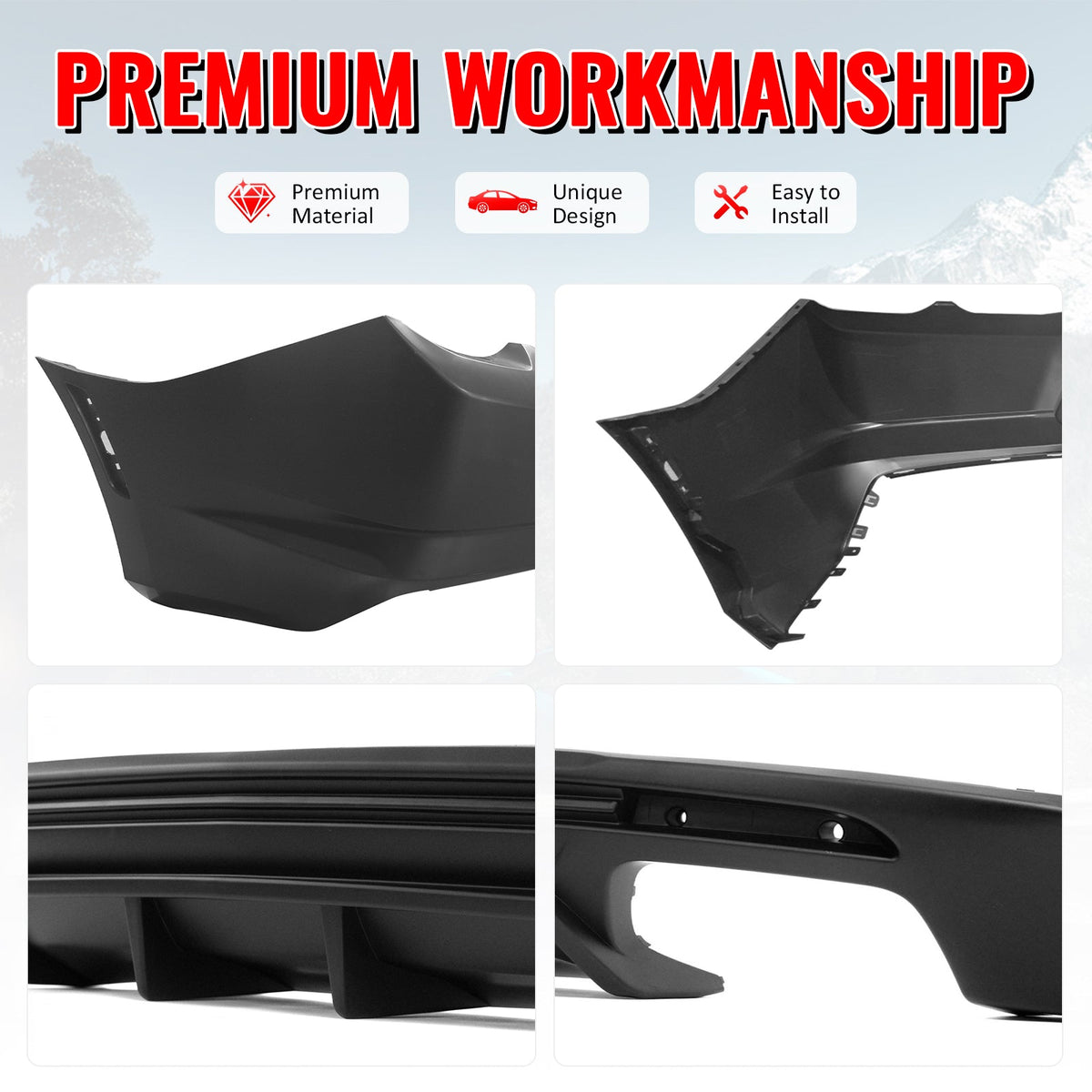 2019-2024 Chevy Camaro LT/LS/SS OE Rear Bumper Cover & Matte Diffuser