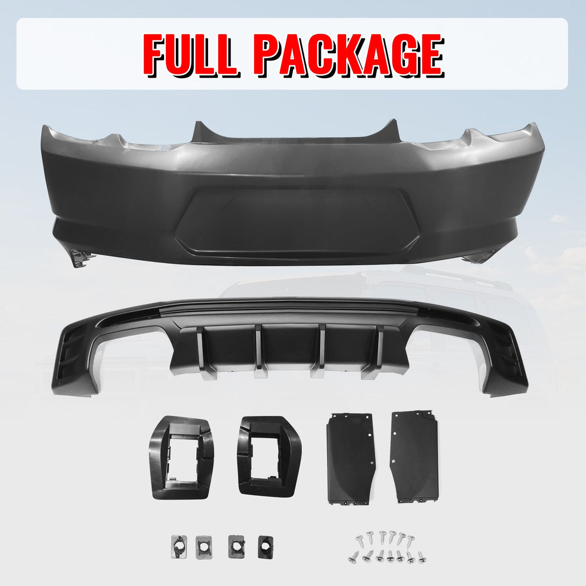 2019-2024 Chevy Camaro LT/LS/SS/ZL1 OE Rear Bumper+IKON Matte Diffuser