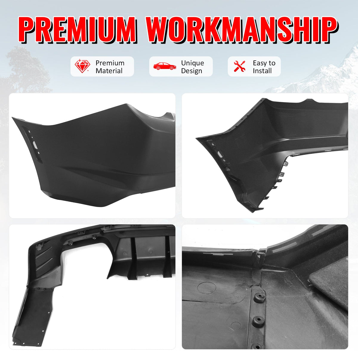 2019-2024 Chevy Camaro LT/LS/SS/ZL1 OE Rear Bumper+IKON Matte Diffuser