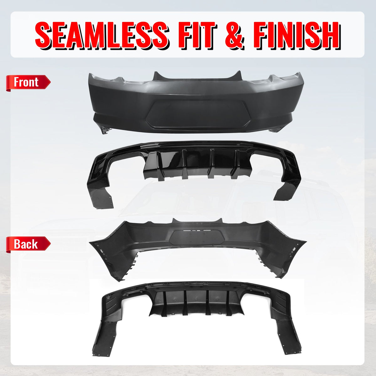 2019-2024 Chevy Camaro LT/LS/SS/ZL1 OE Rear Bumper+IKON Gloss Diffuser