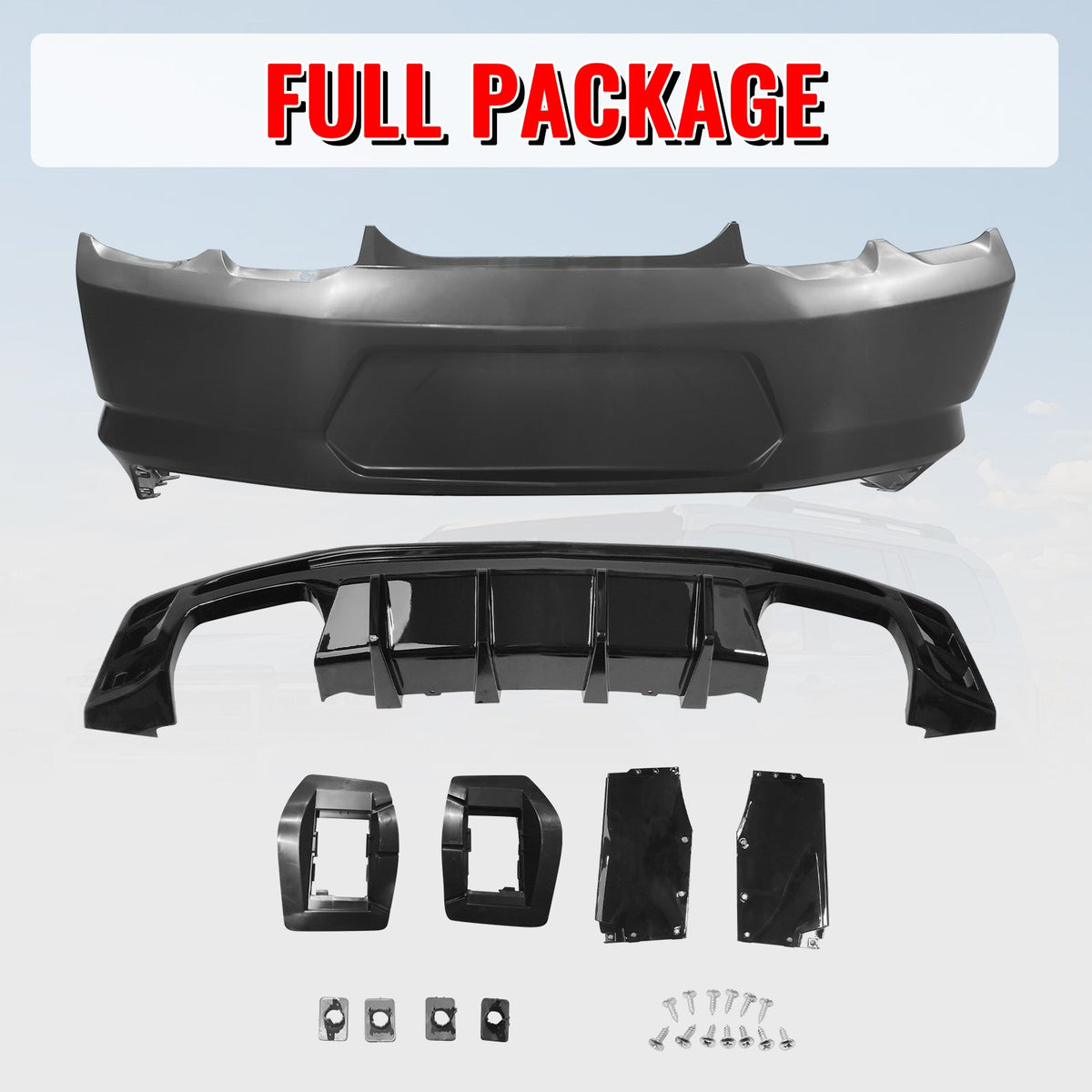 2019-2024 Chevy Camaro LT/LS/SS/ZL1 OE Rear Bumper+IKON Gloss Diffuser