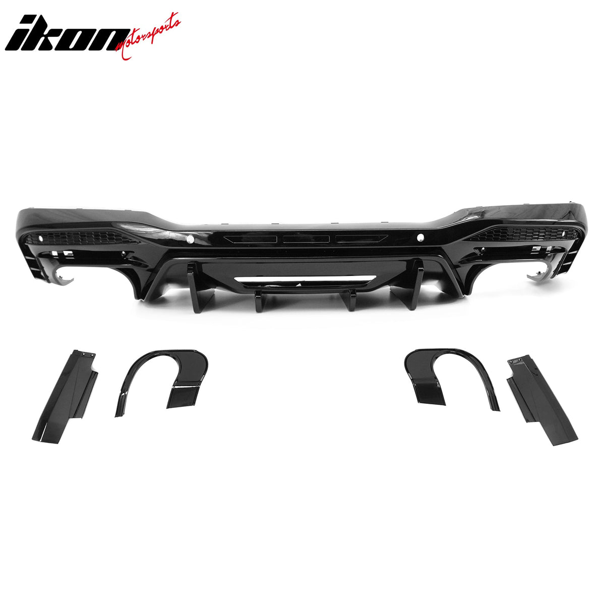 2024-2026 Ford Mustang Rear Bumper Diffuser Competition Style Gloss Black