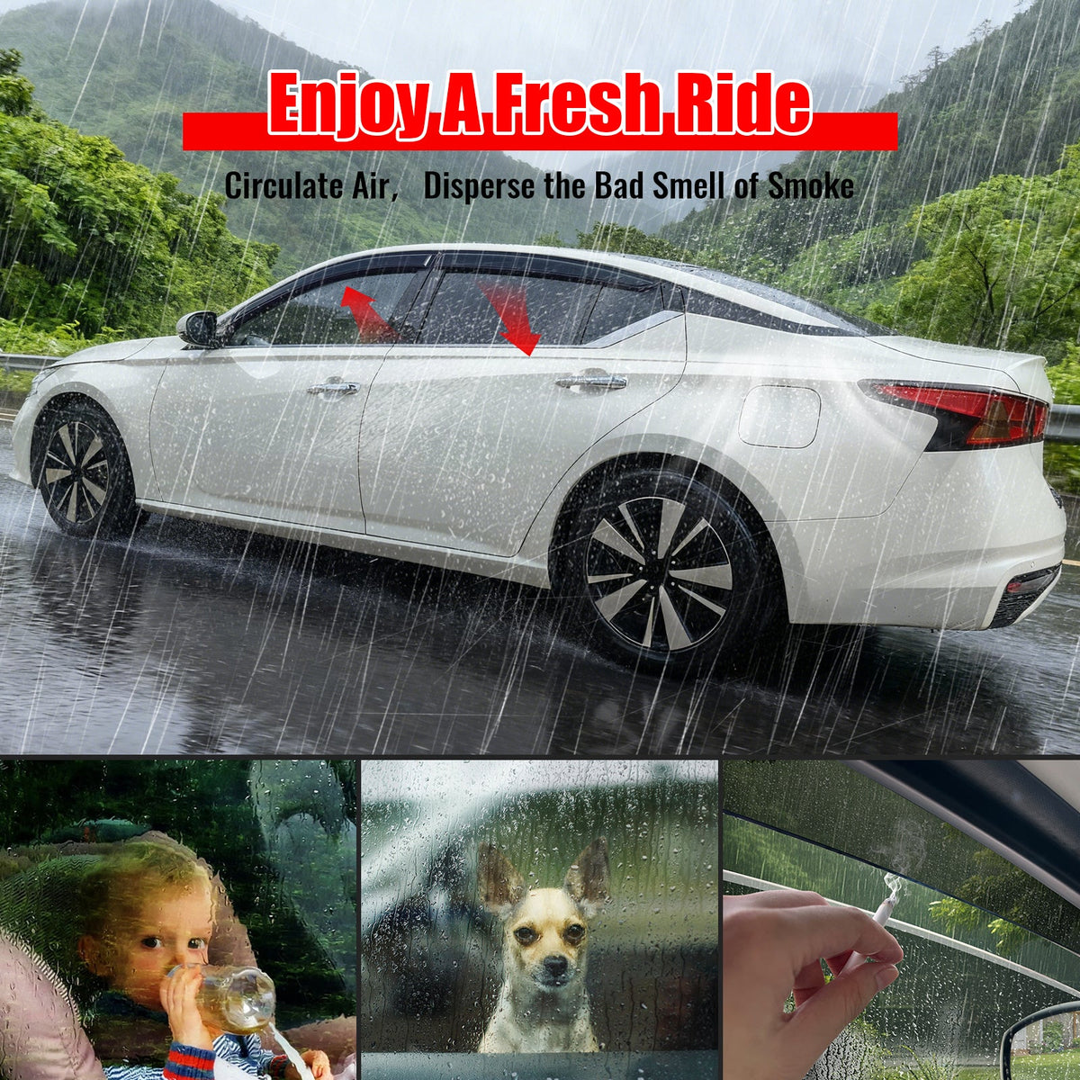 2019-2026 Nissan Altima Window Visors Smoke Acrylic Rain Sun Wind Deflectors Guard Side Door Shade 4PCS Set