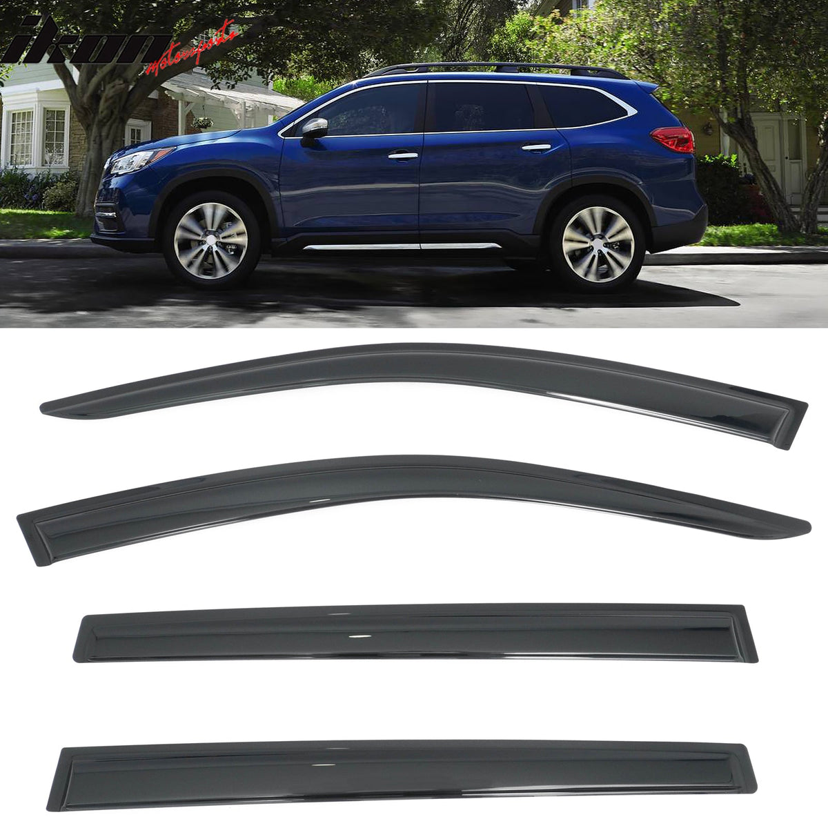 2019-2026 Subaru Ascent Window Visors Smoke Acrylic Rain Sun Deflectors Side Door Wind Guard 4PCS Set