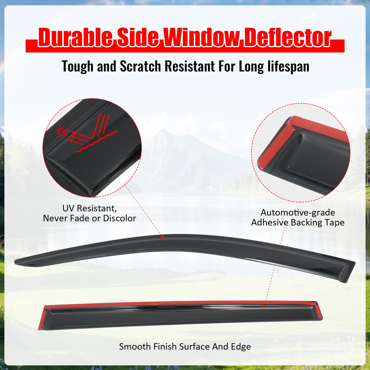 2019-2026 Subaru Ascent Window Visors Smoke Acrylic Rain Sun Deflectors Side Door Wind Guard 4PCS Set