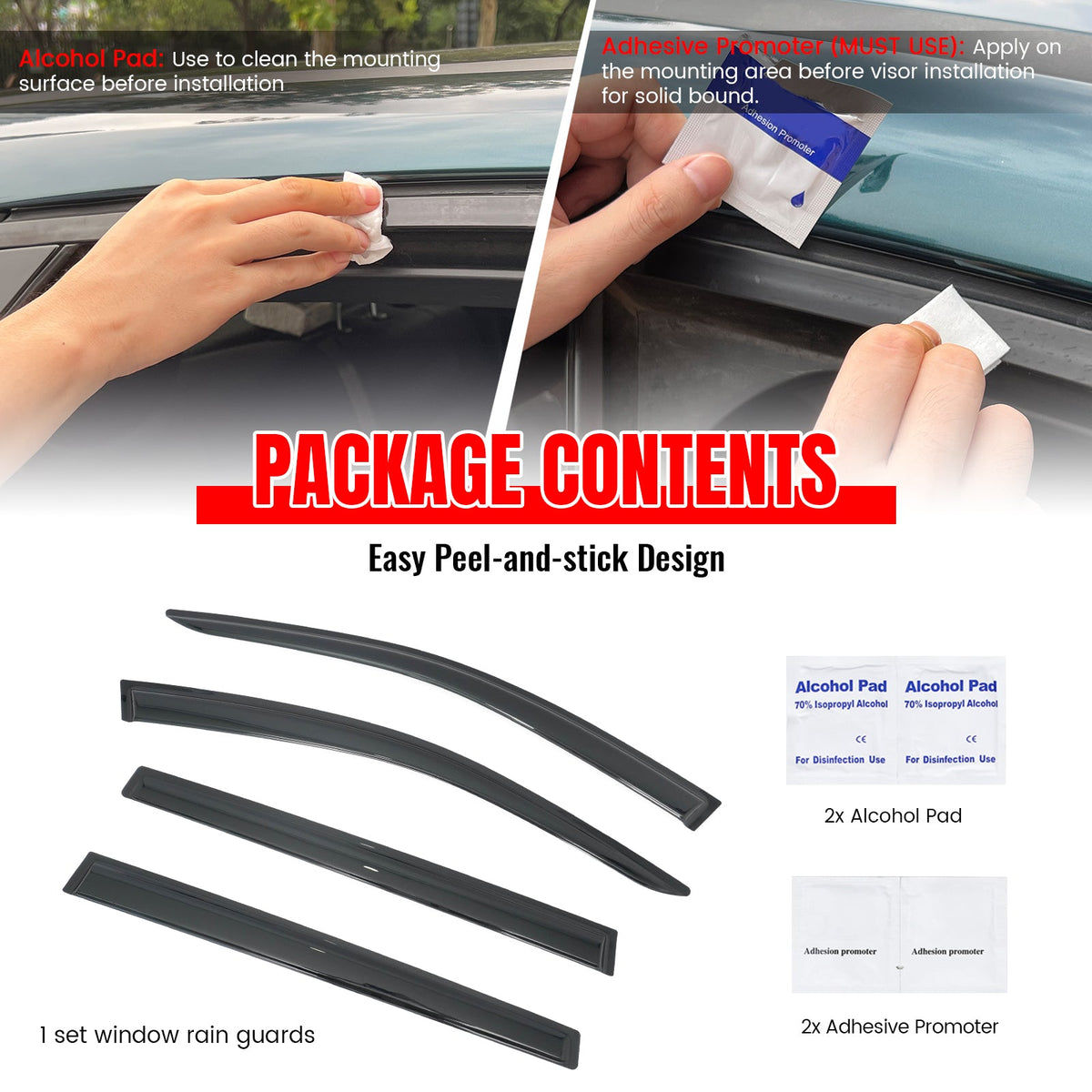 2019-2026 Subaru Ascent Window Visors Smoke Acrylic Rain Sun Deflectors Side Door Wind Guard 4PCS Set