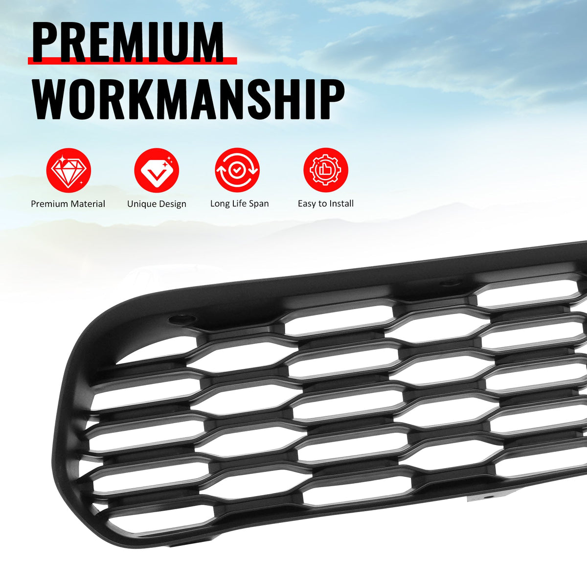 2020-2023 Dodge Charger Widebody Lower Bumper Grill Unpainted Black