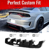 2020-2023 Dodge Charger Widebody Rear Diffuser Gloss Black Bumper Lip