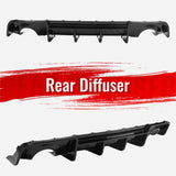 2020-2023 Dodge Charger Widebody Rear Diffuser Gloss Black Bumper Lip