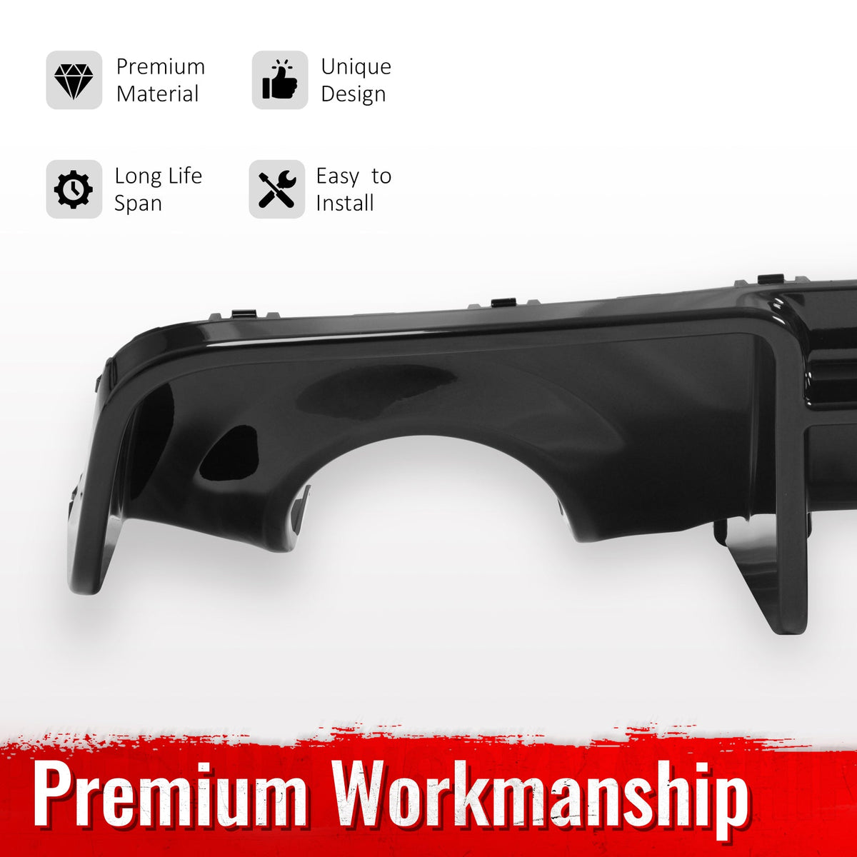 2020-2023 Dodge Charger Widebody Rear Diffuser Gloss Black Bumper Lip