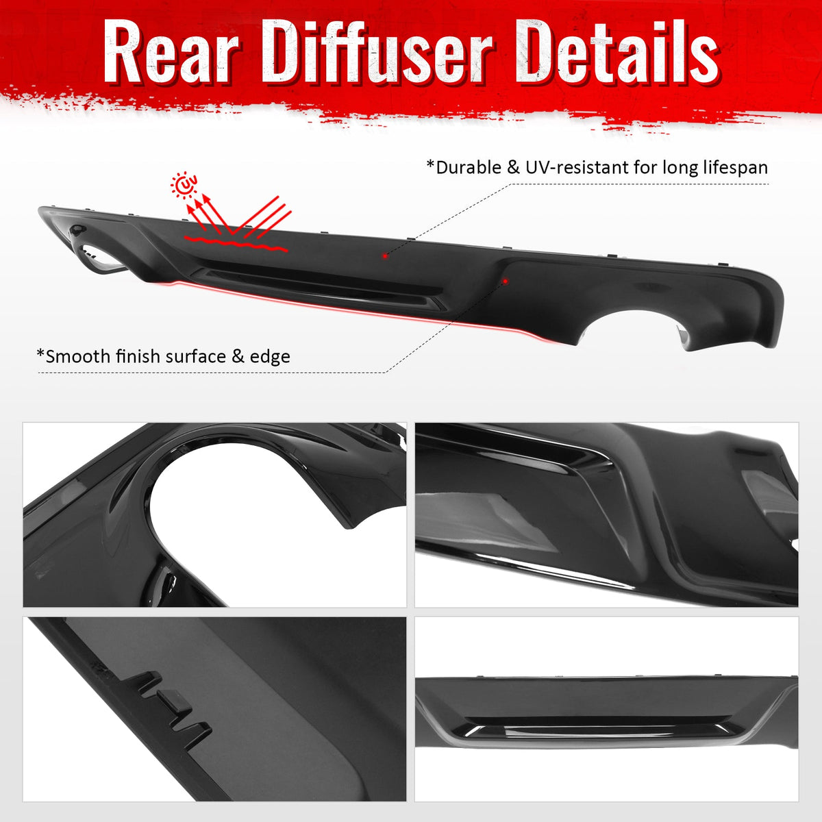 20-23 Dodge Charger Widebody Rear Diffuser OE Style Gloss Black