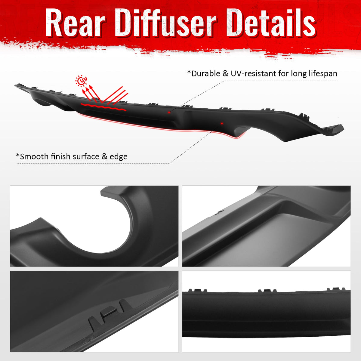 20-23 Dodge Charger Widebody Rear Diffuser OE Style Matte Black