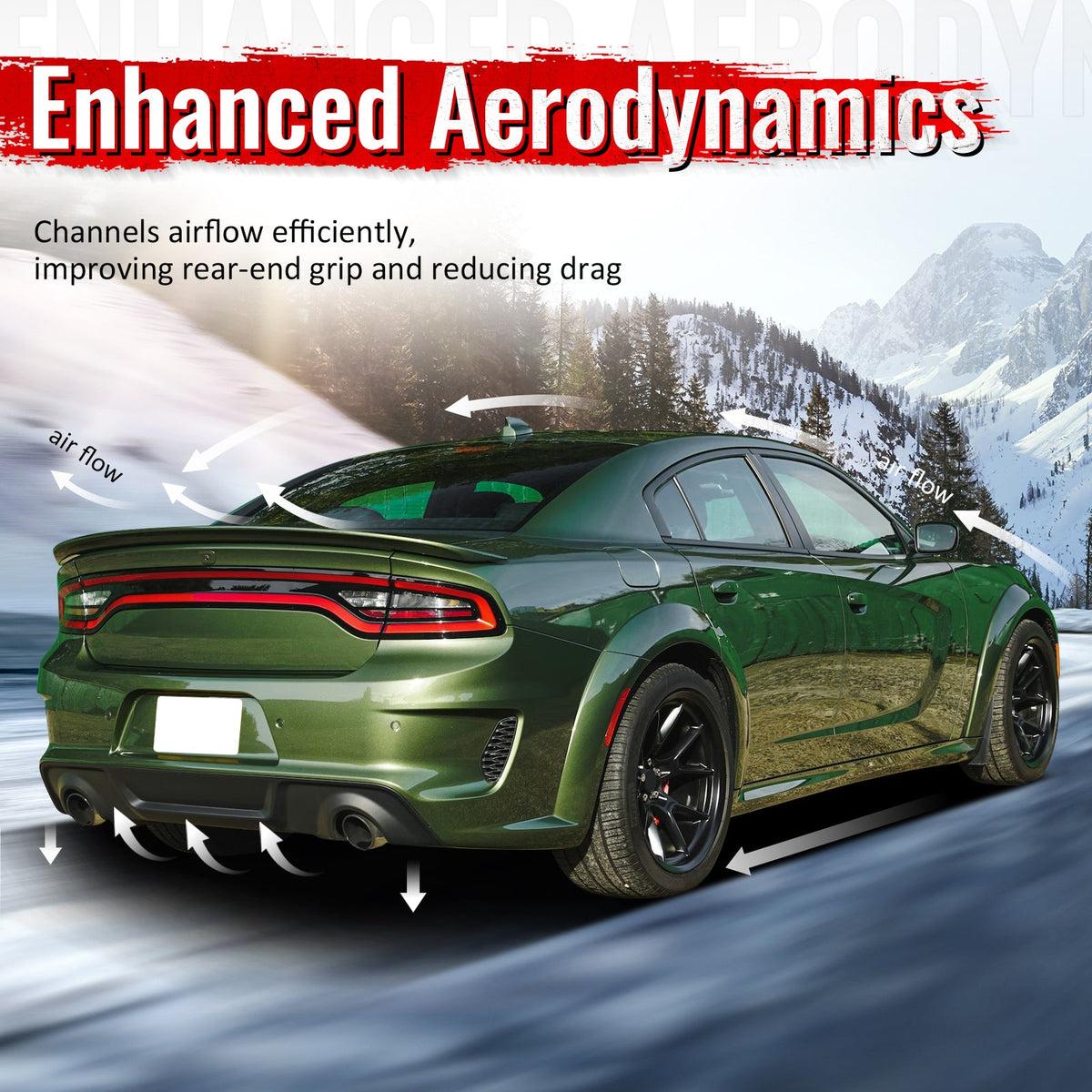 20-23 Dodge Charger Widebody Rear Diffuser OE Style Matte Black