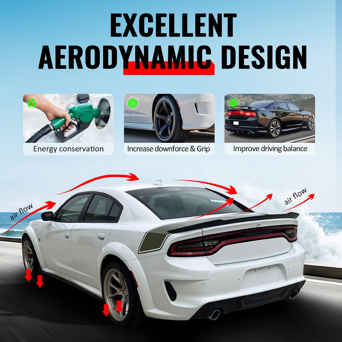 20-23 Dodge Charger Widebody Side Skirts Carbon Fiber Print Extension
