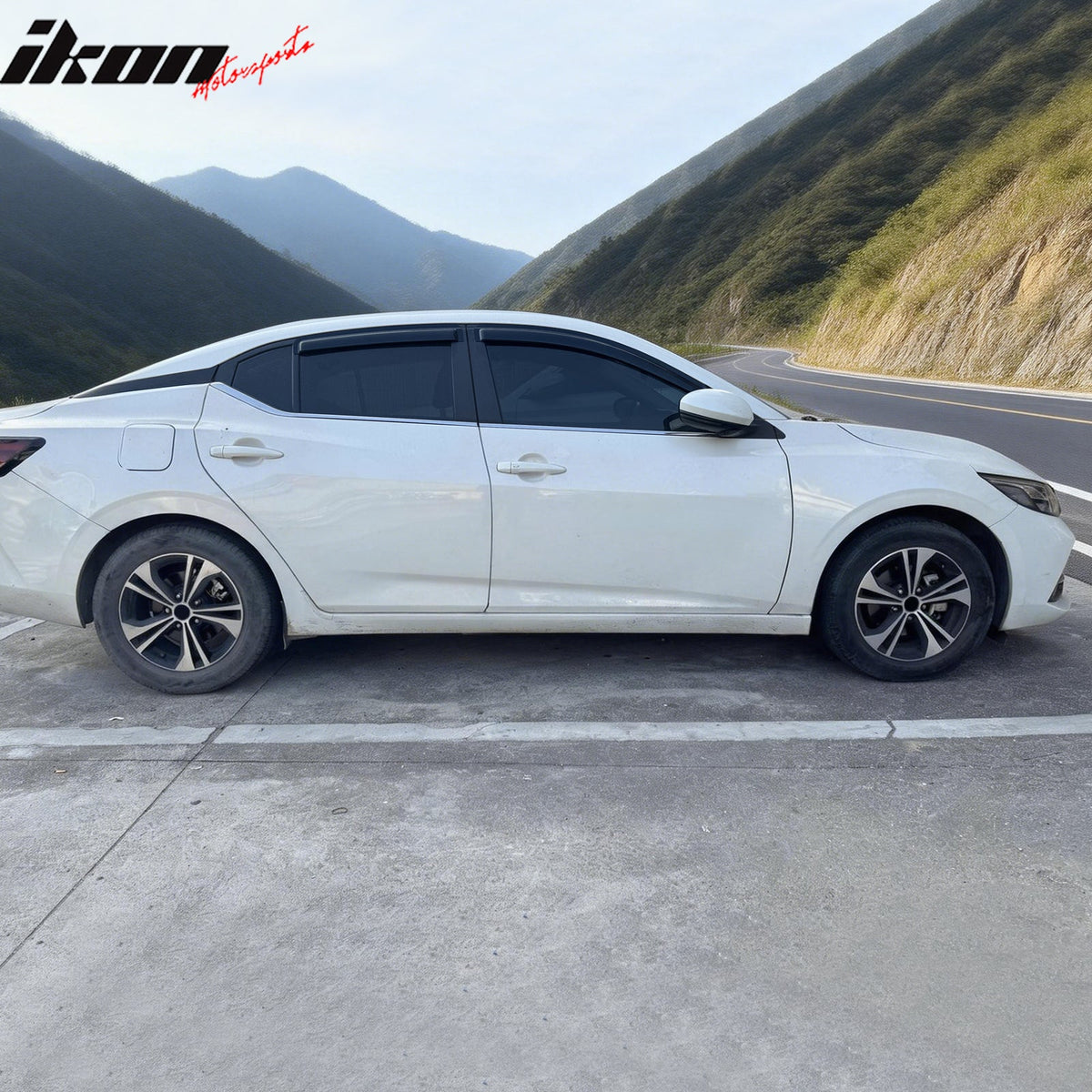 2020-2025 Nissan Sentra Window Visors Smoke Acrylic Side Door Rain Sun Deflectors Guard Shade 4PCS Set