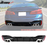 2021-2023 BMW G30 Competition Gloss Black Rear Diffuser Silver Quad Tips