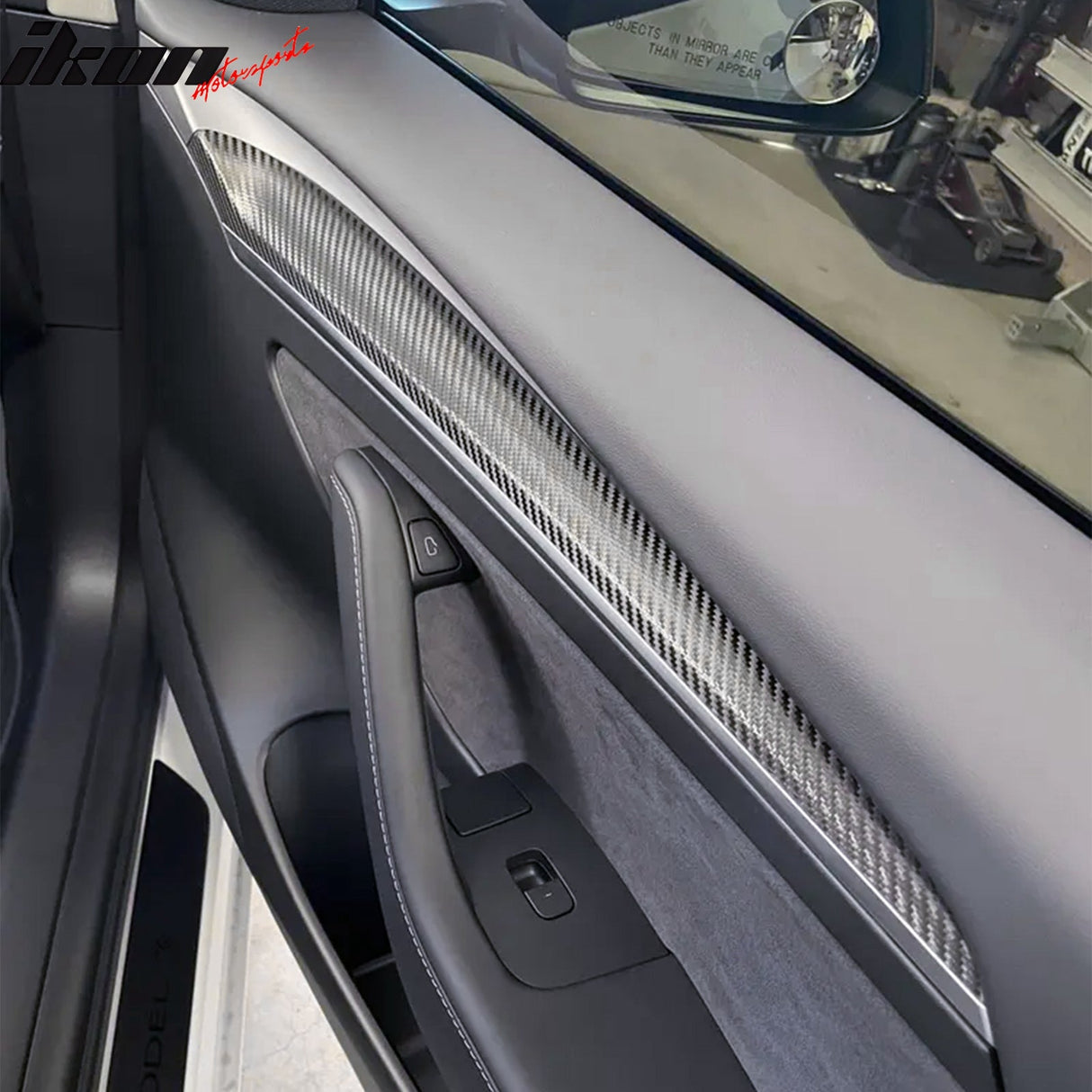 2021-2023 Tesla 3 23 Y Matte Carbon Fiber Center Front Door Panel ABS